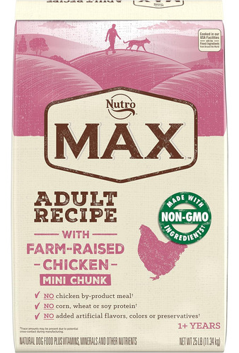 Nutro Max Adult Mini Chunk Recipe Dry Dog Food With Farm-rai