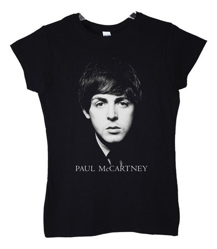 Polera Mujer Paul Mccartney Beatles Face Con Logo Rock Abomi