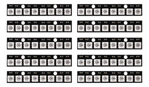 10 Pzas Tira De Luces Led Rgb Ws2812 5050 De 8 Canales Placa