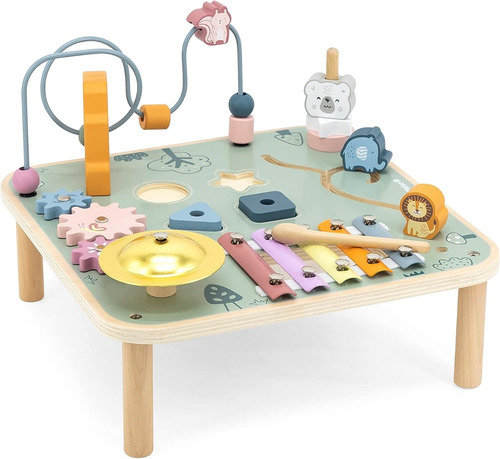 Mesa De Actividades Multifunción De Madera Didáctica Niños