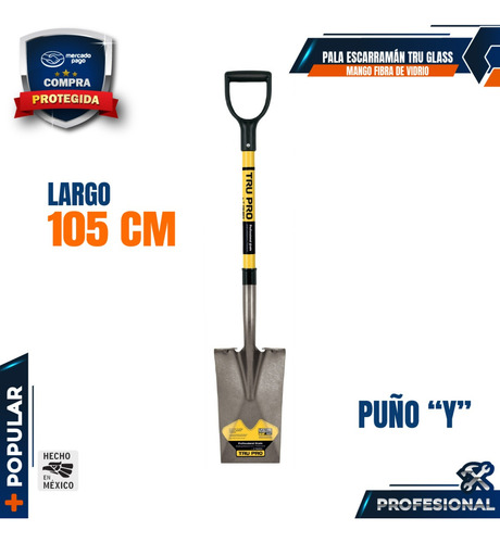 Pala Escarramán Tru Glass, Mango Fibra De Vidrio 17152