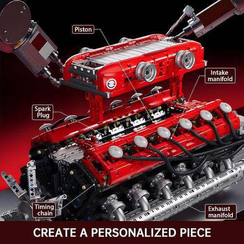 Jugues Bloques De Construcción Modelo Motor Tecnología V12