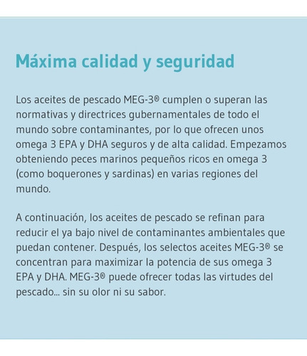 Imagen 4 de 5 de Omega 3 Libre De Metales Pesados 1450 Mg X Caps Pote 120 Cap
