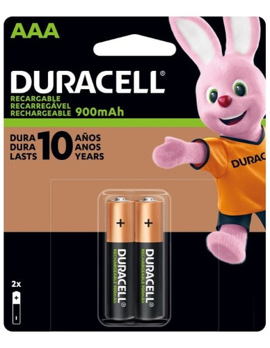 Pilha Duracell Palito Aaa C/2 Recarregavel