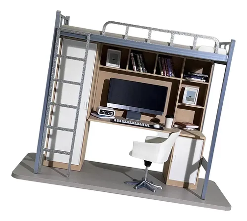 Conjunto De Escritorio En Miniatura 1:12 Para Muñecas – Mesa, Silla, Ordenador E Impresora De Madera, Accesorios Para Casas De Muñecas
