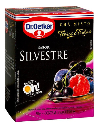 Chá Silvestre Dr. Oetker Flores e Frutas Caixa 30g 15 Unidades