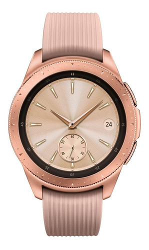 Samsung Galaxy Watch (Bluetooth) 1.2" caja 42mm de  acero inoxidable rose gold, malla  rose de  silicona y bisel  rose gold SM-R810