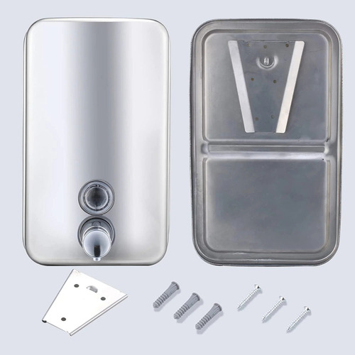 Dispensador De Jabón Rellenable Acero Inox 800 Ml Color Plateado