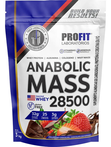 Anabolic Mass 28500 3kg Suplemento Profit Labs Sabor Sensação