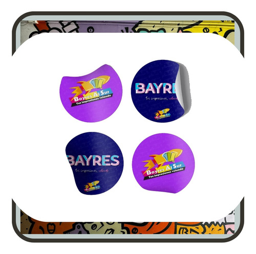 Stickers Circulares Etiquetas 6cm 1000u Full Color + Diseño