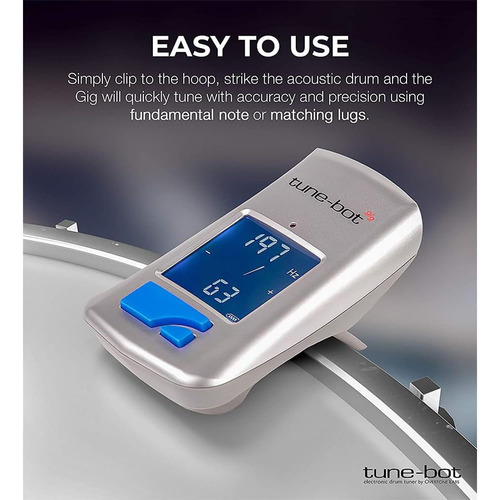 Gig Clip-on Digital Drum Tuner With Backlit Lcd Display F...