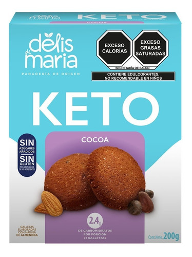 Delis De María- Galletas Keto Cocoa- 2 Cajas  (400g)