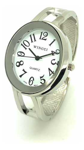 Reloj Mujer Wincci 1-oval Cuarzo 32mm Pulso Plateado
