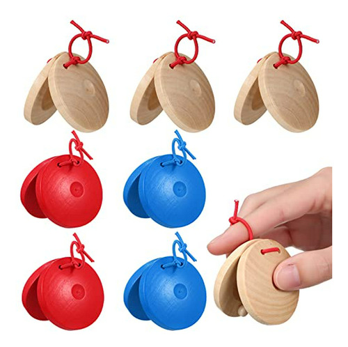 Castañuelas De Madera 12 Piezas, Compatible Con Todas Las Ma