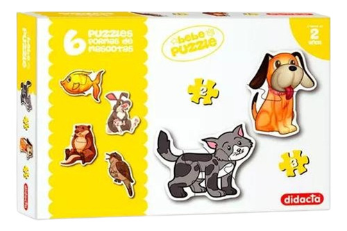 Puzzle Mascotas X6 Formas - Juego De Mesa Mundo Magico 