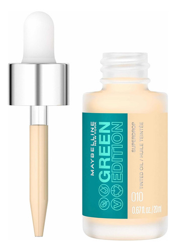 Tonalidade a óleo Maybelline Ny Green Edition, base de maquiagem Tone 10