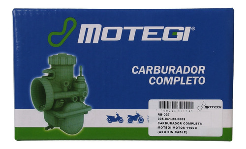 Carburador Motomel Fusion 110 Motegi Completo Cebador Manual