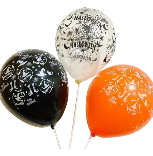 10 Globos Impresos  Halloween  Ltx No.12 Star