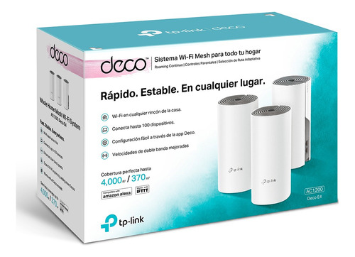 Tp-link Deco E4(3-pack) Wifi Mesh Ac1200 Pueto Fast Ethernet
