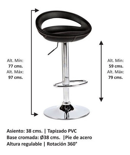 Banquetas Altas X2 Desayunador Cocina Taburete Pvc Ct