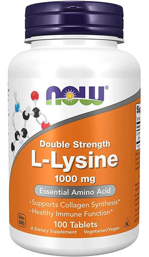 L Lysine Lisina 1000mg - Colageno  100 Tablets Veganos Usa 
