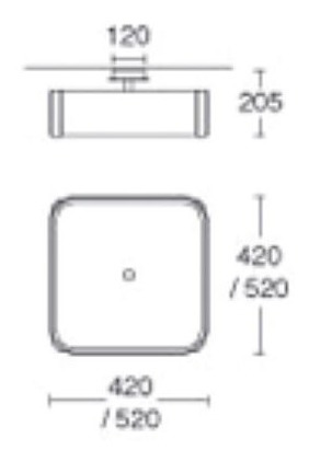 Imagen 2 de 5 de Lampara Plafon Techo Candil Fort Chico 42x42 4e27 Apto Led