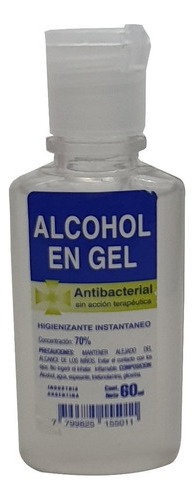 Alcohol En Gel X 60 Ml Merclin  Antibacterial Sanitizante Mm
