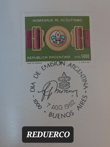 Cuadernillo Día Emisión Estampilla Homenaje Al Scoutismo '82 (Usado)