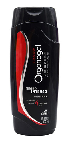 Shampoo Tinte Natural Organogal Cubre Canas Negro Intenso 