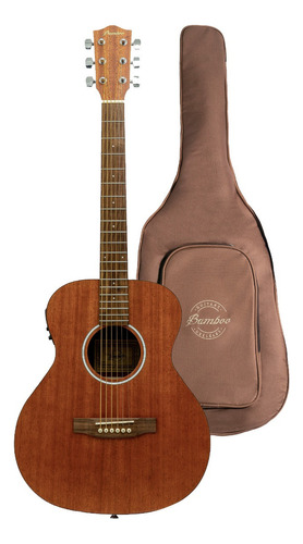 Guitarra Electroacustica Bamboo 38 Mahogany Con Funda Color Marrón claro Material del diapasón Nogal Orientación de la mano Diestro