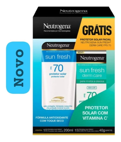 Kit Protetor Solar Fps 70 Neutrogena 200ml + Facial Fps 70