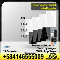 Comprar Interruptor Tactil Inteligente 1 Via Negro 10a Wifi App Tuya