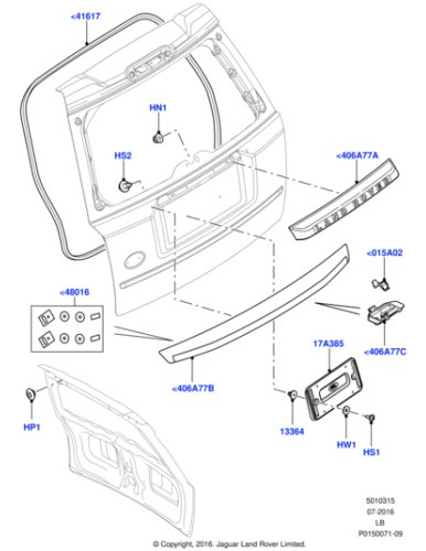 Suporte Da Placa Traseira Discovery 4, Evoque, Freelander 2