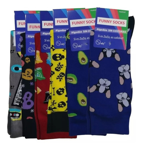 Pack 3 Calcetines Con Diseños Divertidos Algodón