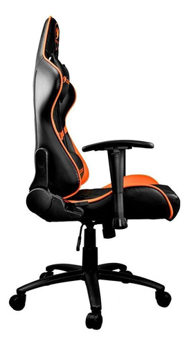 Imagen 3 de 4 de Silla de escritorio Cougar Armor One gamer ergonómica negra y naranja con tapizado de cuero sintético