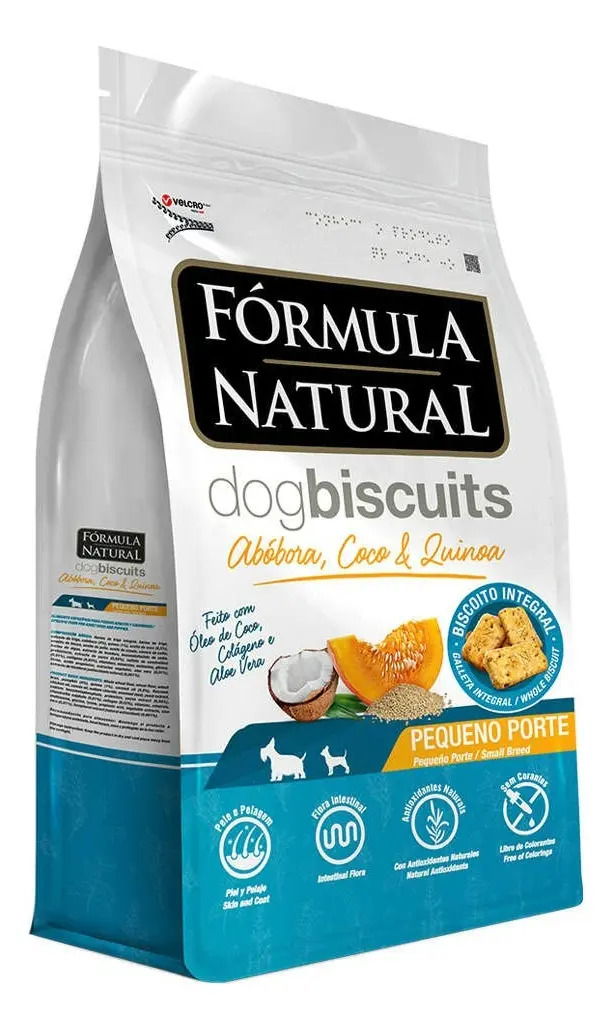 Biscoito Formula Natural Cães adultos e filhotes Pequeno Porte Abobora 250g