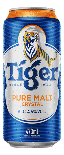 Cerveja Tiger Crystal Lager lata 473ml