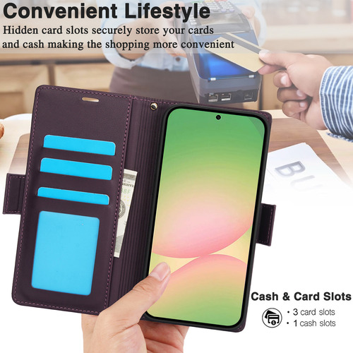 Funda De Piel Con Tapa Tipo Cartera Para Samsung Galaxy A56 A36 A26 A16 A06