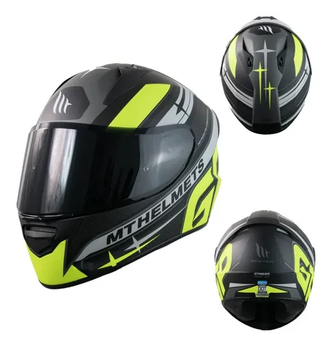 Casco Para Moto Mt Helmets Stinger Ff105b New Gp Amarillo