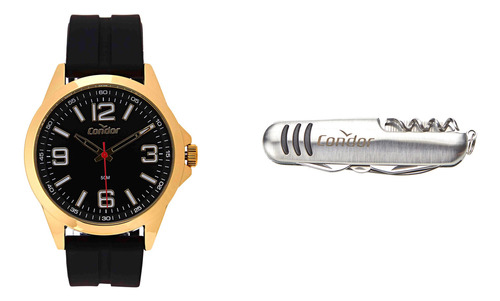 Kit Relógio Masculino Dourado E Preto Copc21jei/k6p Condor