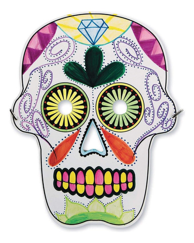 Mascarillas De Calaveras De Azúcar Color-me (paquete De 24)