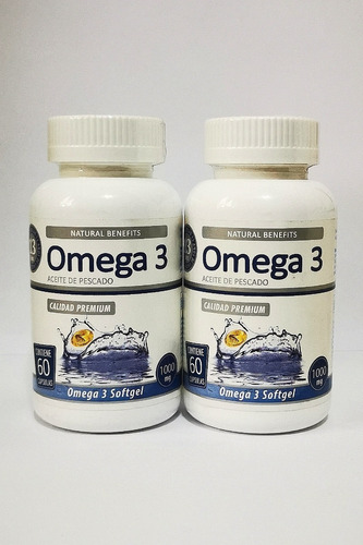 2x Omega 3 Premium, Softgel 120 Cap. 1000mg (para 4 Meses).