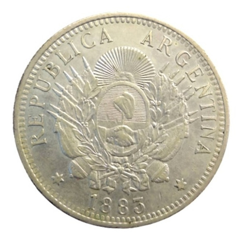 Argentina 1/2 Patacon 50 Centavos 1883 Plata Exc+