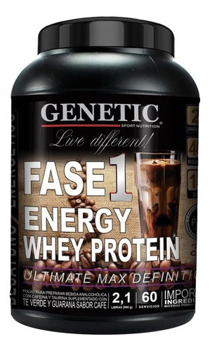 Fase 1 Energy Whey Proteina + Cafe + Guarana - Genetic