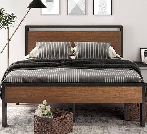 Sha Cerlin Base De Cama De Plataforma De Metal Tamaño King D