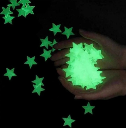 Imagen 4 de 9 de Estrellas Brillan Flourescente En La Oscuridad Translúcidas