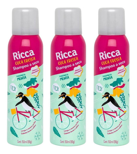  Shampoo A Seco Belliz Ricca Menta C/3 150ml