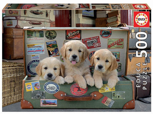 Imagen 1 de 4 de Rompecabeza Puzzle Cachorros En El Bolso X 500 Piezas Educa