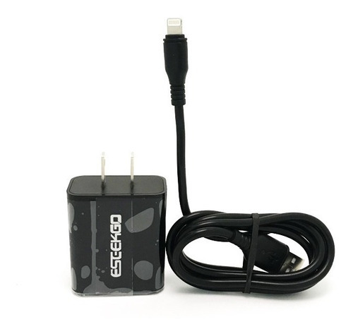 Imagen 1 de 3 de Cargador Qc3.0 De Carga Rapida Eseekgo Ligthning Color Negro