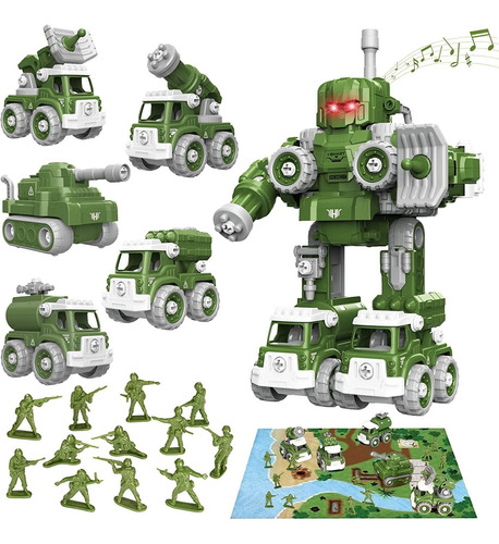 Dramosary Army Take Apart Robot Toy Vehicle Set 5 En 1 ...
